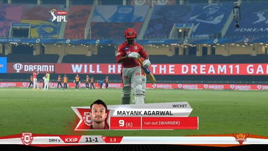 M22: SRH vs KXIP – Mayank Agarwal Wicket