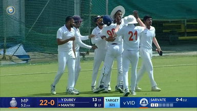 Ranji Trophy 2023/24, Vidarbha vs Madhya Pradesh, SF 1: Madhya Pradesh 2nd Innings Fall of Wickets