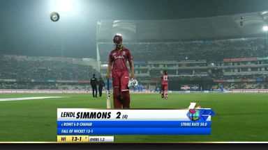 IND vs WI 2019, 1st T20I: Lendl Simmons Wicket