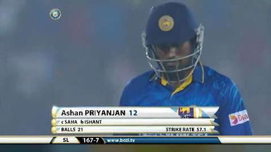 1ST ODI: IND vs SL – Ashan Priyanjan Wicket