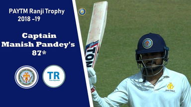 Ranji Trophy 2018-19 QF:Karnataka v Team Rajasthan - Captain Manish Pandey's  87* in the 2nd innings