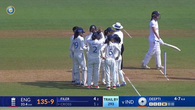 IND-W vs ENG-W 2023, 1st Test,: ENG-W 1st Innings Fall of Wickets