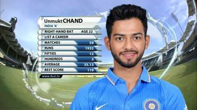 India 'A' vs SA 'A' - 6th ODI : Unmukt Chand - 64 (77)