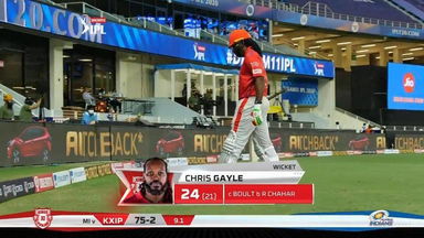 M36: MI vs KXIP – Chris Gayle Wicket