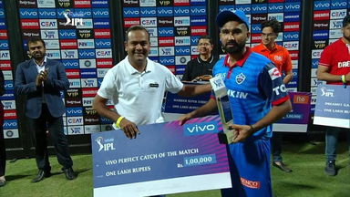 M03: MI vs DC – VIVO Perfect Catch of the Match – Rahul Tewatia