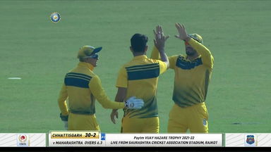 Vijay Hazare Trophy 2021-22, Chhattisgarh v Maharashtra: Fall of wickets