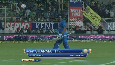 IND vs AUS 2017, 1st T20I: Rohit Sharma Wicket