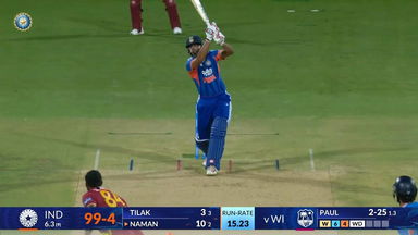 IND vs WI 2026, 5th T20I: Naman Dhir Six