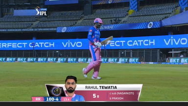 M18: RR vs KKR – Rahul Tewatia Wicket