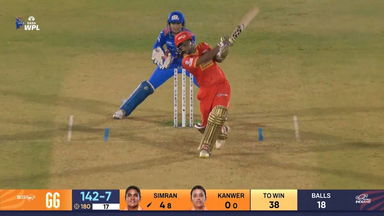 Six: Match 19, Mumbai Indians vs Gujarat Giants, WPL 2025: Simran Shaikh Six