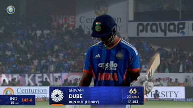IND vs NZ 2026, 4th T20I: Shivam Dube Wicket