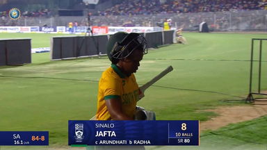 IND-W vs SA-W 2024, 3rd T20I: Sinalo Jafta Wicket
