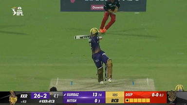 M09: KKR vs RCB – Rahmanullah Gurbaz Six
