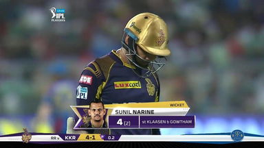 Eliminator: KKR vs RR – Sunil Narine Wicket