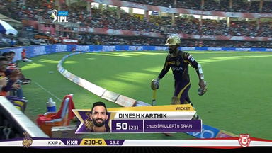 M44: KXIP vs KKR –  Dinesh Karthik Wicket