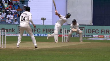 Jadeja on the charge: Hammers 2 powerful sixes off Ajaz Patel