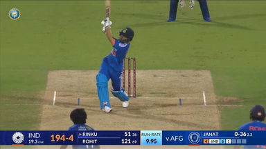 IND vs AFG 2024, 3RD T20I: Rinku Singh Six