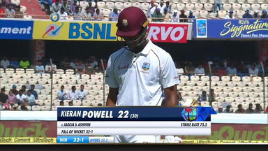 IND vs WI 2018, 2nd Test Day 1: Kieran Powell Wicket