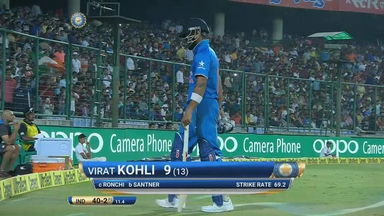 IND vs NZ 2016, 2nd ODI: Virat Kohli Wicket