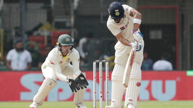 Cracking shot: Kohli whips it through mid-wicket for a four