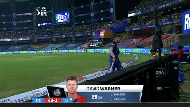 M34: DC vs RR – David Warner Wicket