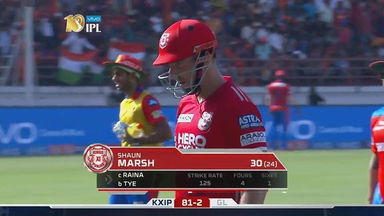 M26: GL vs KXIP –  Shaun Marsh Wicket
