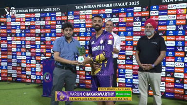 IPL 2025 M57: KKR vs CSK - TATA IPL Green Dot Balls of the Match - Varun Chakaravarthy