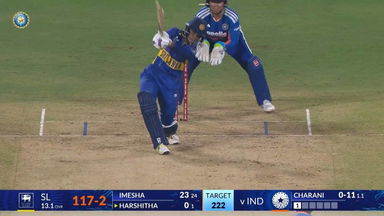 IND-W vs SL-W 2025, 4th T20I: Harshitha Samarawickrama Six