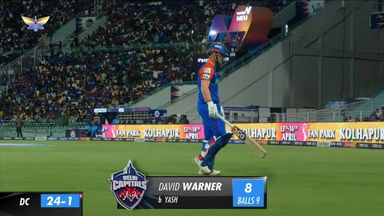 M26: LSG vs DC – David Warner Wicket