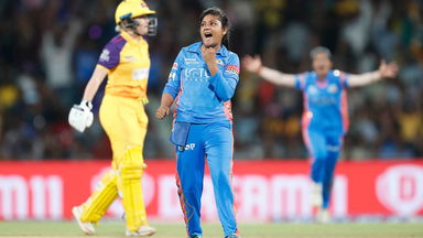 Wicket maiden: Ishaque bowls a fantastic over to Sehrawat