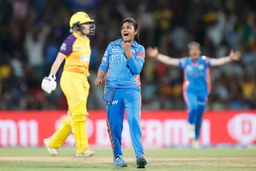 Wicket maiden: Ishaque bowls a fantastic over to Sehrawat