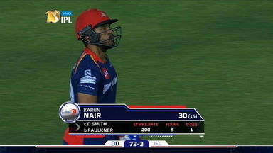 M50: GL vs DD – Karun Nair Wicket