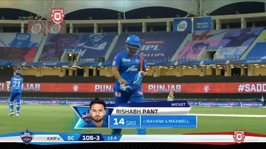 M38: KXIP vs DC – Rishabh Pant Wicket