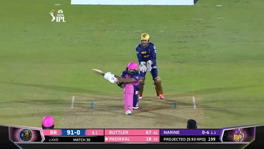 M30: RR vs KKR – Devdutt Padikkal Six