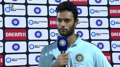Prof D B Deodhar Trophy 2023-24, North Zone v West Zone: Shivam Dube  Interview