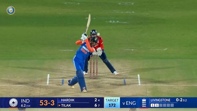 IND vs ENG 2025, 3rd T20I: Tilak Varma Six