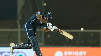 Sai Sudharsan's stylish six over Pollard's head