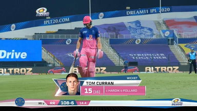 M20: MI vs RR – Tom Curran Wicket
