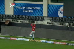 Suchith's splendid running catch