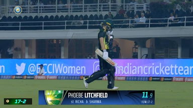 IND-W vs AUS-W 2022, 5TH T20I: Phoebe Litchfield Wicket