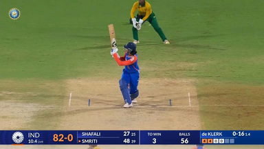 IND-W vs SA-W 2024, 3rd T20I: Smriti Mandhana Six