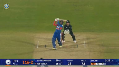IND vs NZ 2026, 3rd T20I: Abhishek Sharma Six
