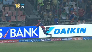 Superman Samson flies on-field to save a SIX