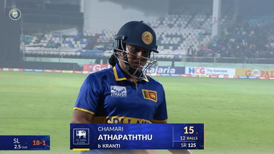 IND-W vs SL-W 2025, 1st T20I: Chamari Athapaththu Wicket