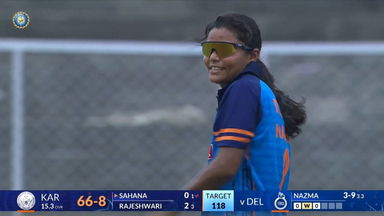 Senior Women's T20 Trophy 2025, Karnataka vs Delhi: Nazma showcases her skills with a match-winning 4/10