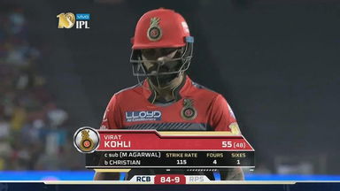 M34: RPS vs RCB – Virat Kohli Wicket