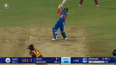 IND vs WI 2026, 4th T20I: Abhishek Sharma Six