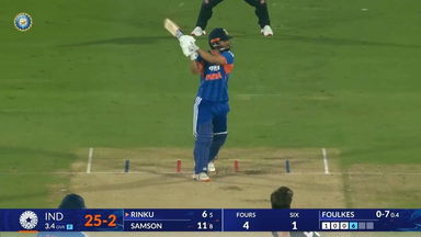 IND vs NZ 2026, 4th T20I: Rinku Singh Six