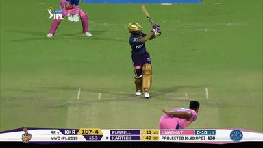 M43: KKR vs RR – Dinesh Karthik Six