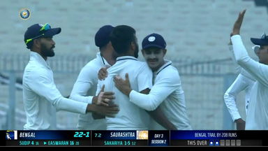 Ranji Trophy  2022/23, Final Bengal vs Saurashtra: Fall of Wickets